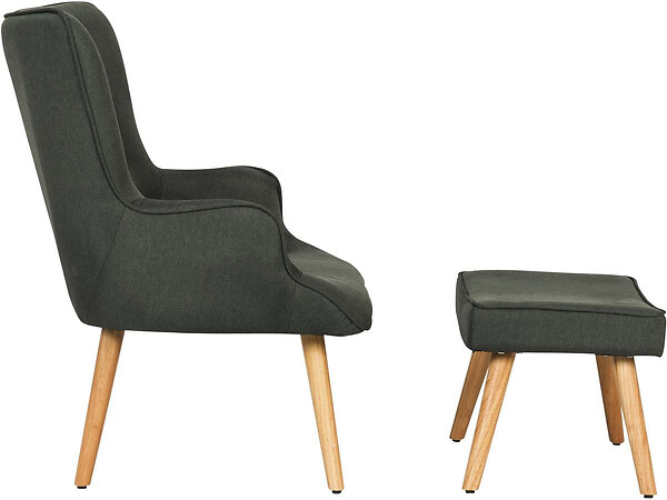 HABITAT ET JARDIN - Fauteuil style scandinave tissu "Odense" - 1 place - Gris foncé - large
