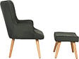 HABITAT ET JARDIN - Fauteuil style scandinave tissu "Odense" - 1 place - Gris foncé - vignette