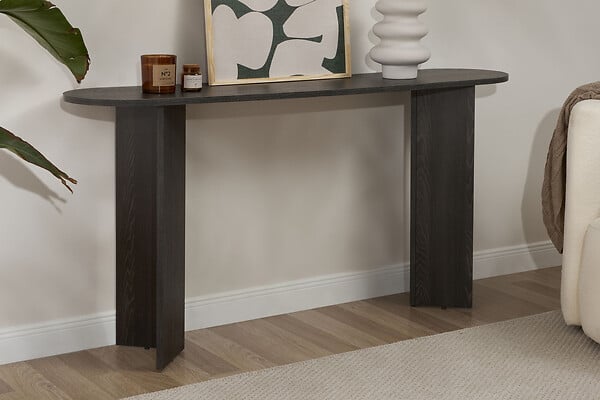 HABITAT ET JARDIN - Console en bois "Sira" - 150 x 35 x 75 cm - Lumière Noire - large