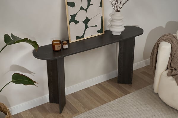 HABITAT ET JARDIN - Console en bois "Sira" - 150 x 35 x 75 cm - Lumière Noire - large