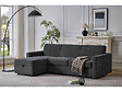 HABITAT ET JARDIN - Canapé d'angle réversible et convertible express en tissu "Celia" - 3 places - Gris - vignette
