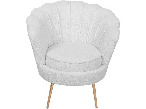 HABITAT ET JARDIN - Fauteuil bouclette "Floria" - 75 x 68 x 77,5 cm -  Blanc - large