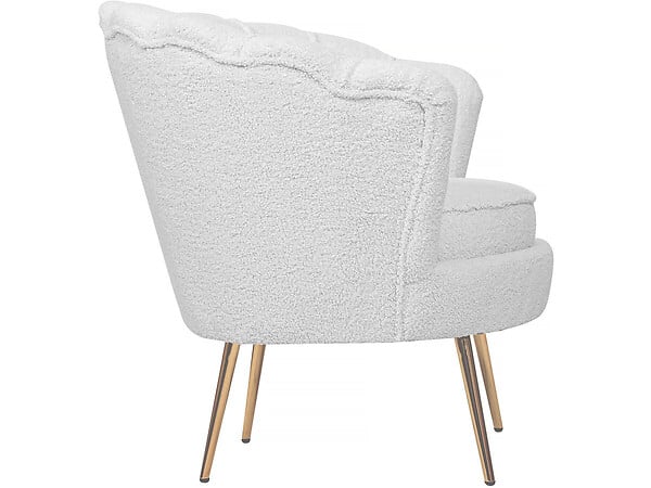 HABITAT ET JARDIN - Fauteuil bouclette "Floria" - 75 x 68 x 77,5 cm -  Blanc - large
