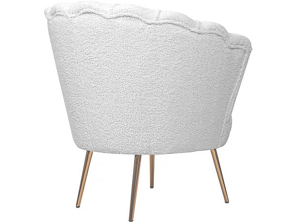 HABITAT ET JARDIN - Fauteuil bouclette "Floria" - 75 x 68 x 77,5 cm -  Blanc - large
