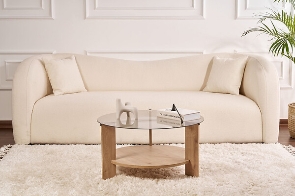 HABITAT ET JARDIN - Table basse en bois "Clara" - 75 x 75 x 40 cm - Chêne SaphirFumées - large