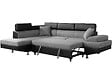 HABITAT ET JARDIN - Canapé d'angle convertible "Sophia luxe" - 265 x 190.5 x 80/91 cm - Noir / Gris - 5 places - Angle gauche - vignette
