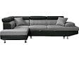 HABITAT ET JARDIN - Canapé d'angle convertible "Sophia luxe" - 265 x 190.5 x 80/91 cm - Noir / Gris - 5 places - Angle gauche - vignette