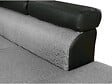 HABITAT ET JARDIN - Canapé d'angle convertible "Sophia luxe" - 265 x 190.5 x 80/91 cm - Noir / Gris - 5 places - Angle gauche - vignette