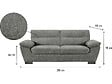 HABITAT ET JARDIN - Canapé fixe en tissu "Dallas" - 210 X 88 X 90 cm - 3 places - Gris - vignette