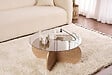 HABITAT ET JARDIN - Table basse en bois "Aeris" - 75 x 75 x 35 cm - Chêne SaphirFumées - vignette