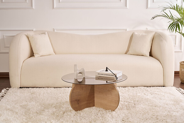 HABITAT ET JARDIN - Table basse en bois "Aeris" - 75 x 75 x 35 cm - Chêne SaphirFumées - large