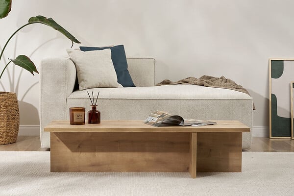 HABITAT ET JARDIN - Table basse en bois "Harbor" - 120 x 45 x 30 cm - Chêne Saphir - large