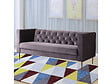 HABITAT ET JARDIN - Canapé fixe en velours "Bruce" - 196 x 76 x 82 cm - 3 places - Gris - vignette