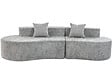 HABITAT ET JARDIN - Canapé virgule en tissu texturé "Avola" - 3 places - Gris - vignette