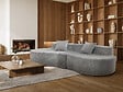 HABITAT ET JARDIN - Canapé virgule en tissu texturé "Avola" - 3 places - Gris - vignette