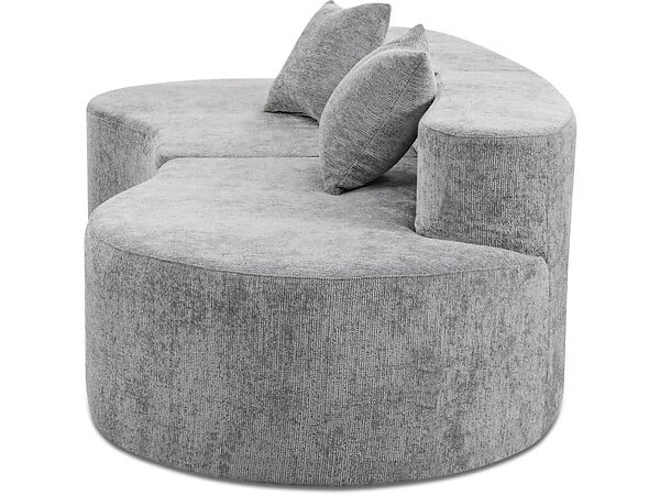 HABITAT ET JARDIN - Canapé virgule en tissu texturé "Avola" - 3 places - Gris - large