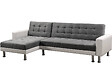 HABITAT ET JARDIN - Canapé d'angle convertible et réversible "Theo" - 258 x 82/147 x 82 cm - 4 places -Gris/Blanc - vignette