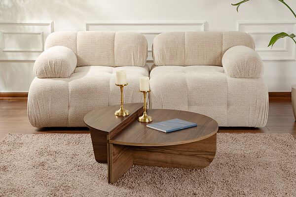 HABITAT ET JARDIN - Table basse en bois "Orion" - 90 x 60 x 30 cm - Noyer - large