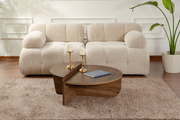 HABITAT ET JARDIN - Table basse en bois "Orion" - 90 x 60 x 30 cm - Noyer - large