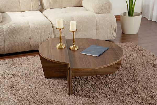 HABITAT ET JARDIN - Table basse en bois "Orion" - 90 x 60 x 30 cm - Noyer - large