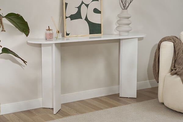 HABITAT ET JARDIN - Console en bois "Sira" - 150 x 35 x 75 cm - Blanc - large