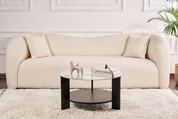 HABITAT ET JARDIN - Table basse en bois "Clara" - 75 x 75 x 40 cm - Bois NoirTransparent - large
