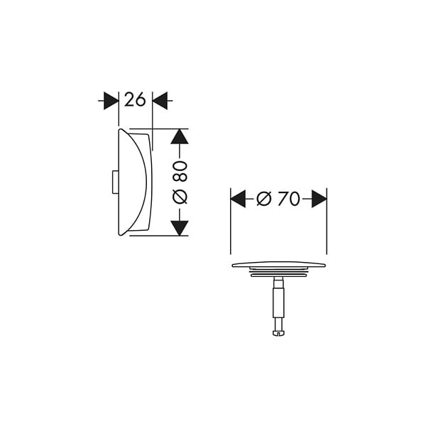 HANSGROHE - Set de finition vidage baignoire Flexaplus aspect doré poli - large