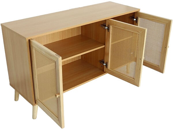 HABITAT ET JARDIN - Buffet style cannage "Neuille" - 120 x 40 x 71.5 cm - Beige - large