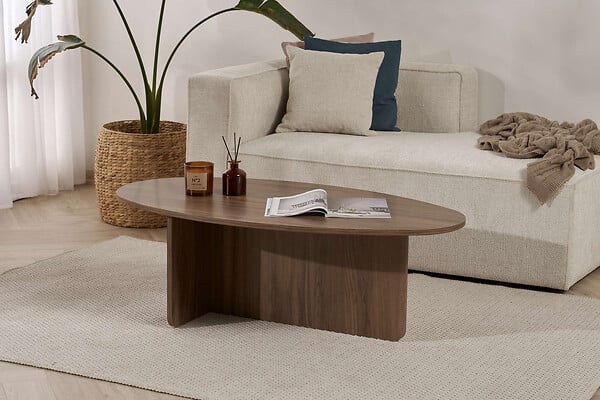 HABITAT ET JARDIN - Table basse en bois "Orba" - 120 x 65 x 40 cm - Noyer - large
