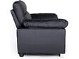 HABITAT ET JARDIN - Canapé fixe en cuir reconstitué et PVC "Dallas" - 169 x 88 x 90 cm - 2 places - Noir - vignette