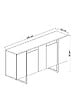 HABITAT ET JARDIN - Buffet en bois "Luxe" - 160 x 35 x 80 cm - Anthracite Doré - vignette