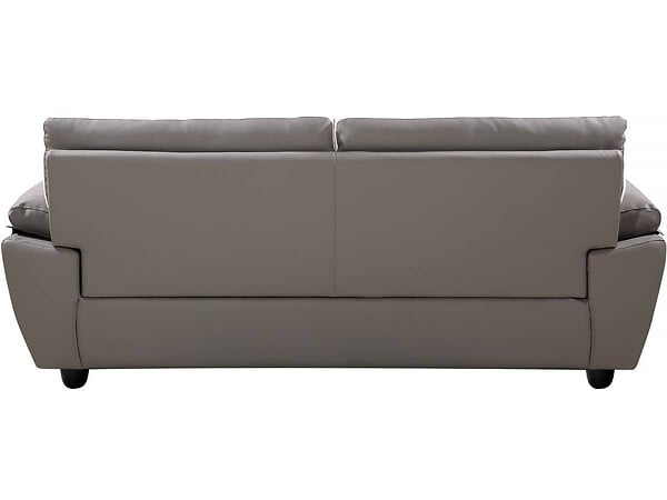 HABITAT ET JARDIN - Canapé fixe en cuir reconstitué et PVC " Dallas" - 210 x 88 x 90 cm - 3 places - Gris/Blanc - large