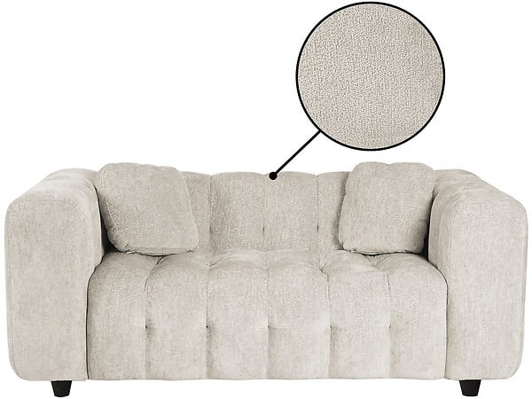HABITAT ET JARDIN - Canapé droit en tissu chenille "Vendome" - 2 places - Beige - large
