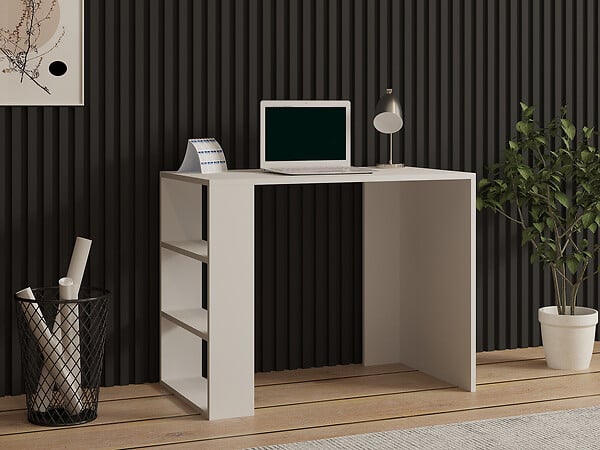 HABITAT ET JARDIN - Bureau en bois "Cool" - 90 x 50 x 70 cm - Blanc - large