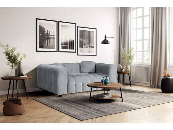 HABITAT ET JARDIN - Canapé droit en tissu chenille "Vendome" - 2 places - Gris - large