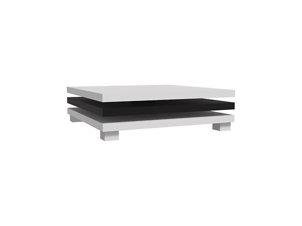 HABITAT ET JARDIN - Table basse "Elena" - 80 x 80 x 32 cm - Blanc / Noir - large