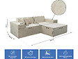HABITAT ET JARDIN - Canapé droit modulable avec ottoman en tissu texturé "Lusso" - 3 places - Beige - vignette