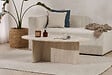 HABITAT ET JARDIN - Table basse en bois "Orba" - 120 x 65 x 40 cm - Travertin - vignette