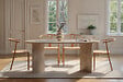 HABITAT ET JARDIN - Table à manger en bois "Sablin" - 180 x 89 x 75 cm - Travertin - vignette