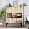 HABITAT ET JARDIN - Buffet en bois "Krista" - 100 x 35 x 125 cm - Chêne Saphir - vignette