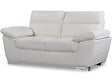 HABITAT ET JARDIN - Canapé fixe en cuir reconstitué et PVC "Dallas" - 169 x 88 x 90 cm - 2 places - Blanc - vignette
