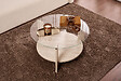 HABITAT ET JARDIN - Table basse en bois "Clara" - 75 x 75 x 40 cm - TravertinTransparent - vignette