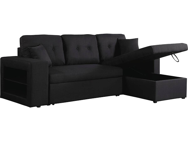 HABITAT ET JARDIN - Canapé d'angle convertible/réversible "Axel" - 3 places - Noir - large