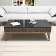 HABITAT ET JARDIN - Table basse en bois "Milan" - 105 x 60 x 34 cm - Noyer, Noir - vignette