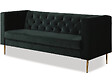HABITAT ET JARDIN - Canapé fixe en velours "Bruce" - 196 x 76 x 82 cm - 3 places - Vert foncé - vignette