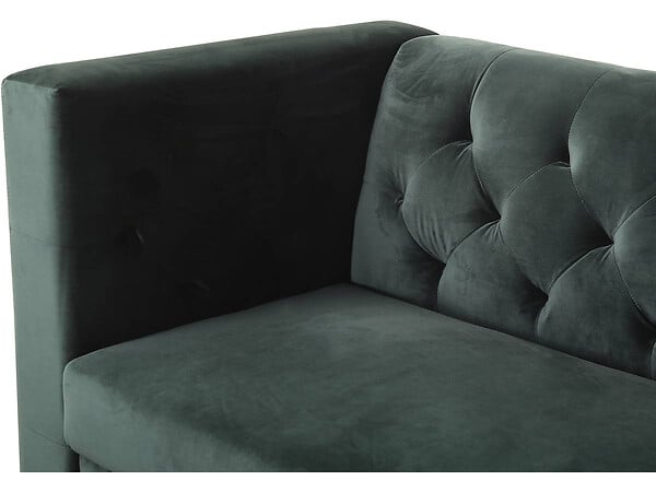 HABITAT ET JARDIN - Canapé fixe en velours "Bruce" - 196 x 76 x 82 cm - 3 places - Vert foncé - large