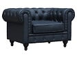 HABITAT ET JARDIN - Fauteuil Chesterfield "Aliza" - 111 x 82 x 70 cm - Noir - vignette