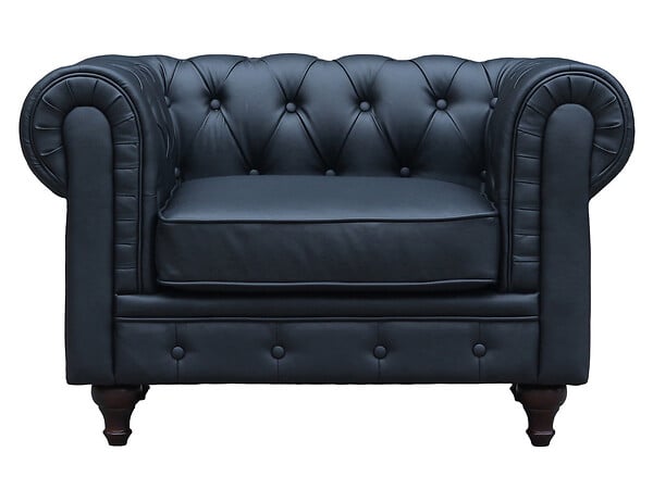 HABITAT ET JARDIN - Fauteuil Chesterfield "Aliza" - 111 x 82 x 70 cm - Noir - large