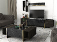 HABITAT ET JARDIN - Table basse en bois "Veyron" - 103 x 60 x 37 cm - NoirOr - vignette