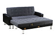 HABITAT ET JARDIN - Canapé d'angle convertible et réversible "Theo" - 4 places - Noir / Gris - vignette